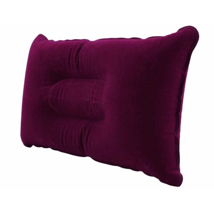 Bantal Angin Bantalan Mini Udara Travel Traveling Pillow Portable Biru Tiup Ringan Praktis