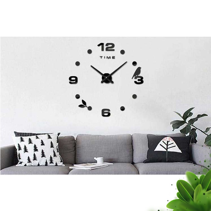 [COD] Jam Dinding DIY Giant Wall Clock Quartz Model Burung Motif Klasik AA Hiasan Tembok Ruangan
