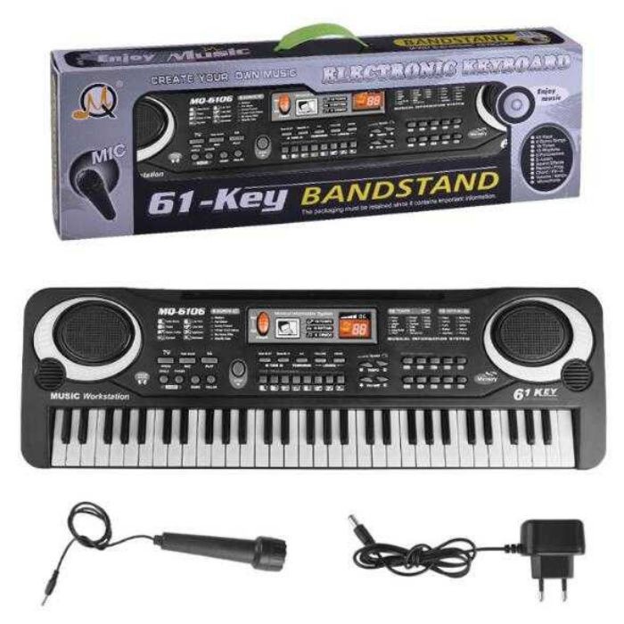 Alat Musik Anak Mini Digital Electronic Keyboard 61 Keys Mainan Edukasi Music Mic Power