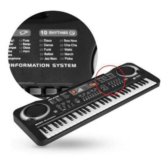Alat Musik Anak Mini Digital Electronic Keyboard 61 Keys Mainan Edukasi Music Mic Power