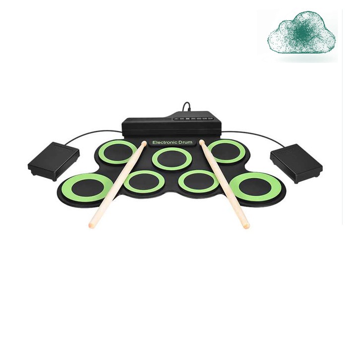 Ammoon Drum Digital Electronic Kit 7 Pads Roll Up USB Power Alat Musik Elektrik Portable