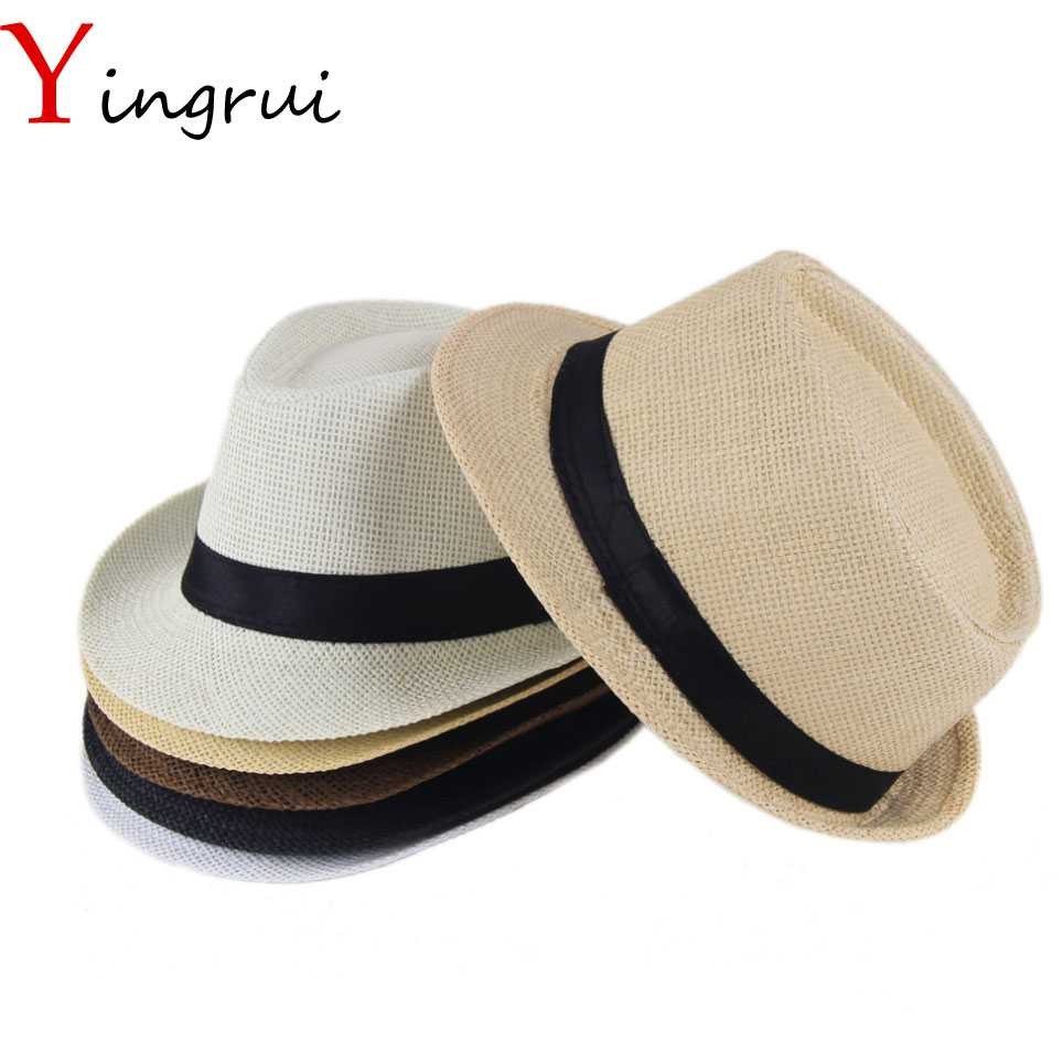 Yingrui Topi Laken Jazz Vintage Model Panama Fashionable Hat Braided Polypropylene Material
