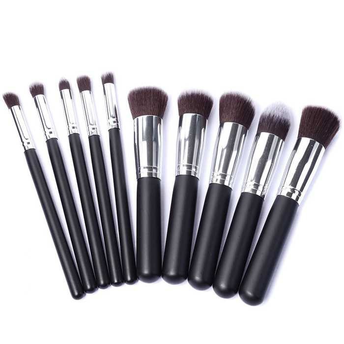 Make Up Brush Professional Brushes Kuas Makeup 10 Pcs Berkualitas High Quality Material Hitam