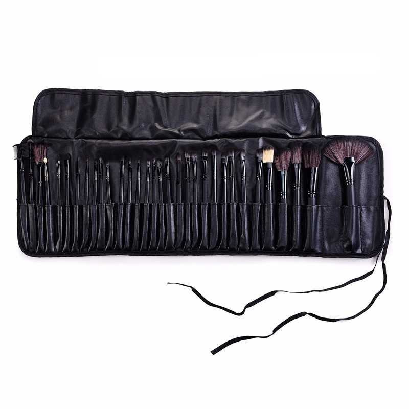 Brush Make Up 32 24 15 Set Dilengkapi Case Pouch Kuas Makeup Lengkap Aplikator Kosmetik Blush On Powder Eyeshadow Alis Murah Premium Besar MUA Profesional Original