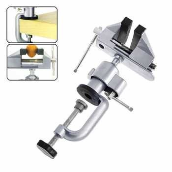 YTC Mini Vise Clamp Meja Catok Vise Table Penjepit Kerajinan Tangan Seni Perhiasan Silver Allumunium