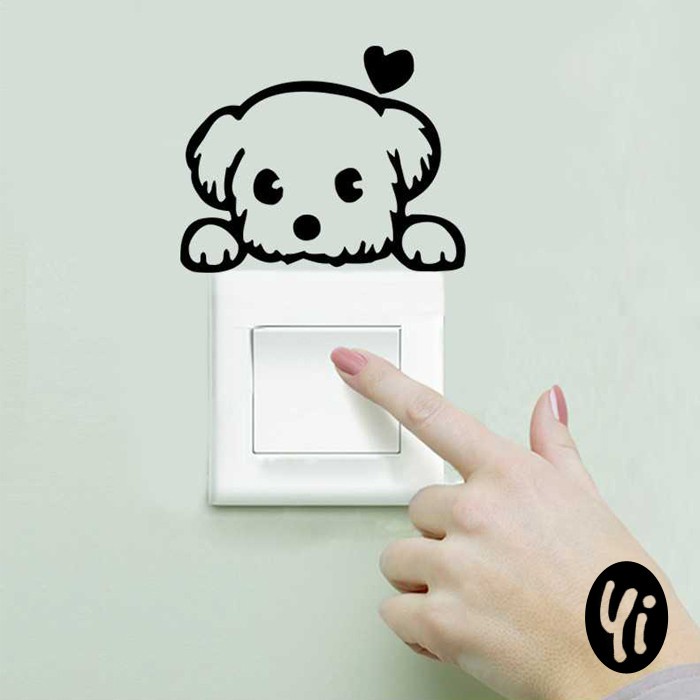 [COD] Sticker Wallpaper Dinding Stiker Love Dog stiker Gambar Anjing Sleeping Cat Lucu Aesthetic Dek