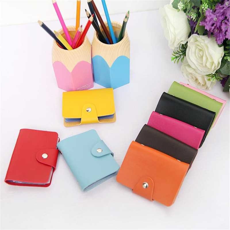 Dompet Kartu 24 18 Slot Bahan Kulit Bank Card Holder Pouch Wallet Organizer Mini Portable