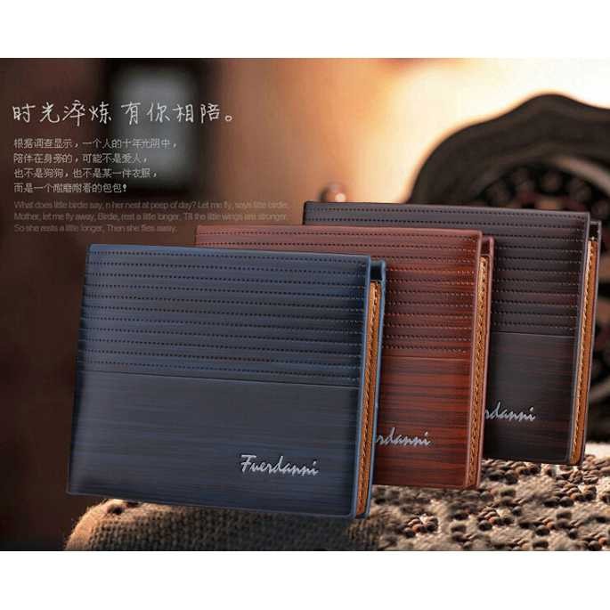 Dompet Lipat Pria Bahan Kulit Desain Elegan Model Premium Men Wallet Man Purse Leather