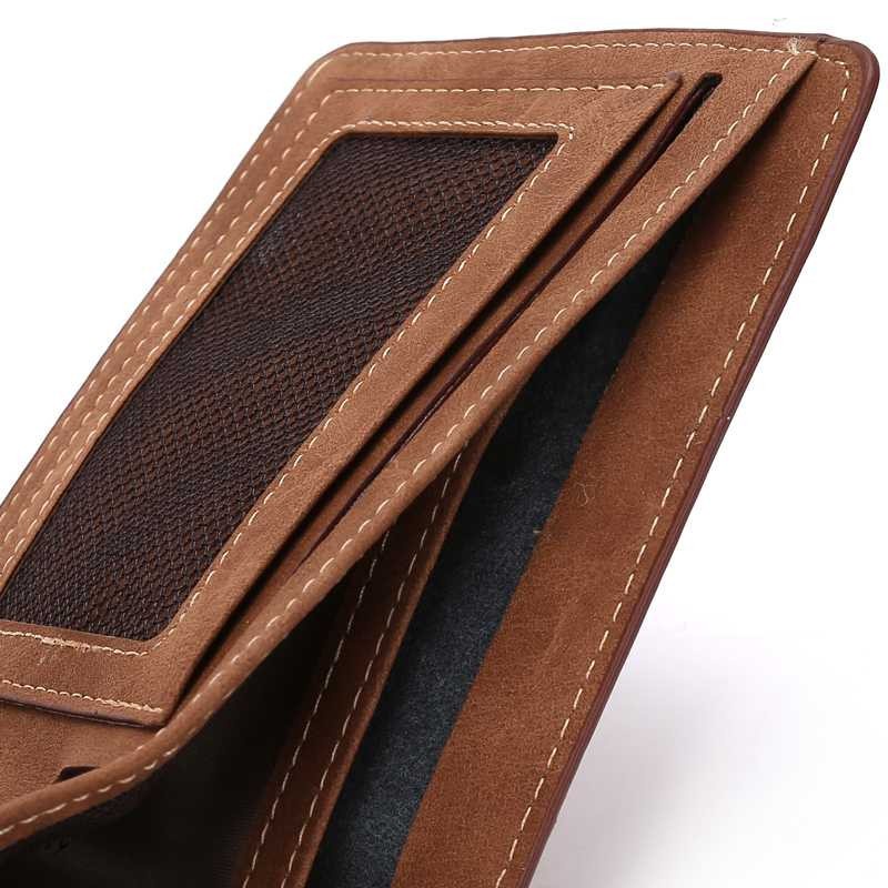 Dompet Lipat Pria Bahan Kulit Desain Retro Design Men Man Wallet Purse Many Slot