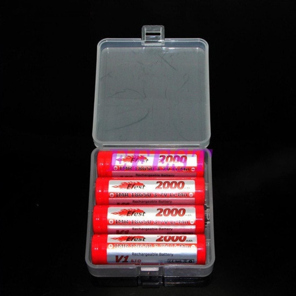 Casing Baterai Transparan Battery Case Kotak Tempat Daya Batrei High Quality Plastic 4 Slot 18650