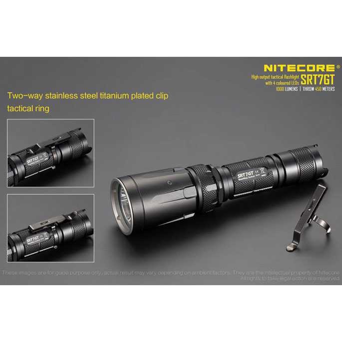 NITECORE SRT7GT Senter LED Flashlight CREE XP-L HI V3 1000 Lumens Portable Lamp Light Waterproof ORI