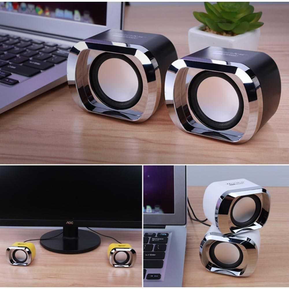 Speaker Mini Multimedia USB Speaker Out Soundbar Stereo 2.0 Channel 3W Jernih Elegan 1.1m Cable Peralatan Komputer Laptop TV