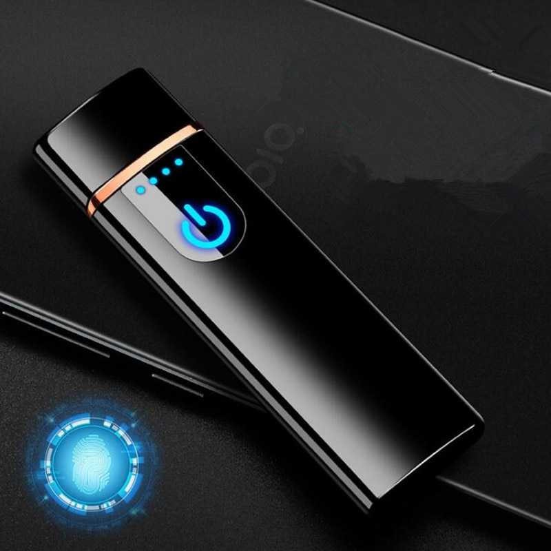 Korek Api Elektrik Fingerprint Touch Sensor Electric Mini Lighter Portable High Quality