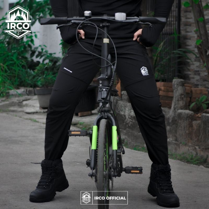 Celana Panjang Gunung Slimfit Hiking Outdoor Quickdry Irco Arjuna Hitam