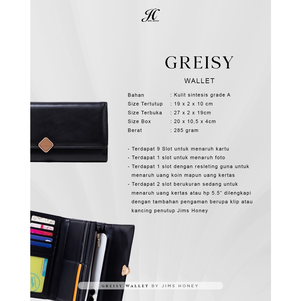 Greisy Wallet Jims Honey Dompet Panjang Wanita Original Muat Banyak