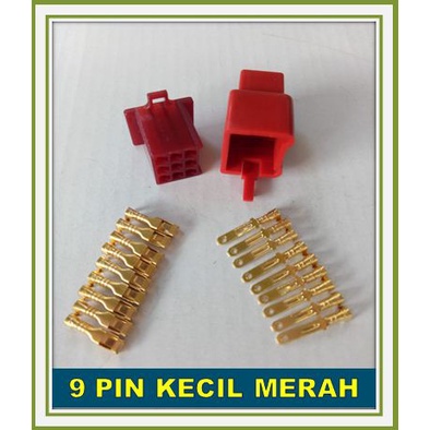 SOKET 9 PIN SKUN KECIL MERAH / SOCKET KABEL 9 PIN SKUN KECIL / KONEKTOR KABEL 9 PIN KECIL