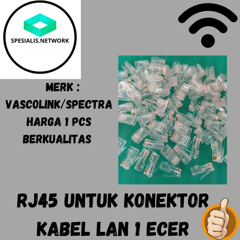 Rj45 UNTUK KONEKTOR KABEL LAN 1 ECER