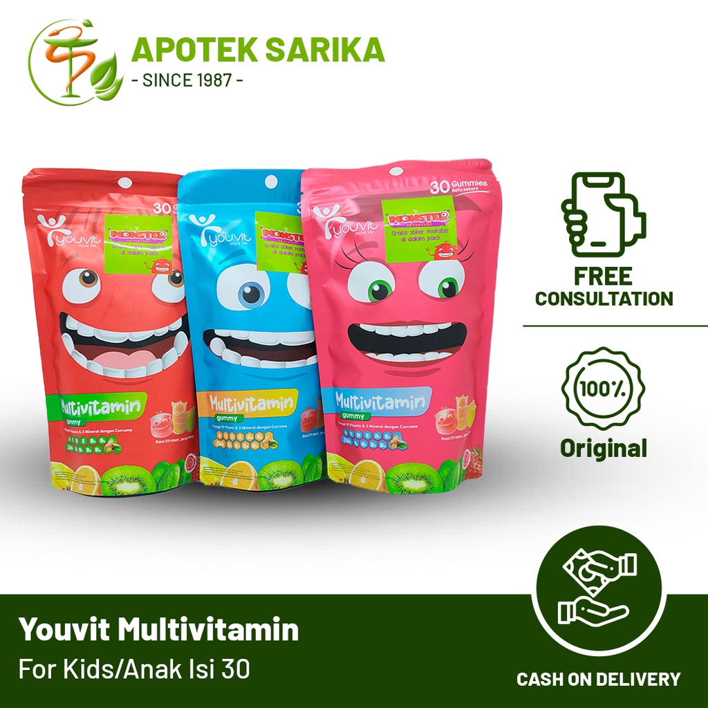 

Youvit Gummy Multivitamin For Kids Isi 30 ( Gummy Untuk Pertumbuhan Anak )