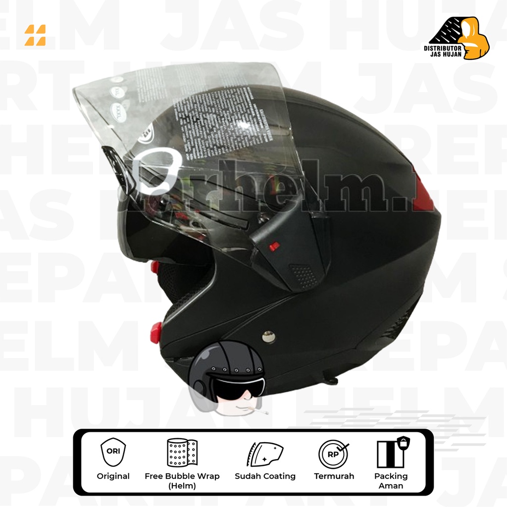 Helm Zeus 611 Solid Matt Black/ Black Doff