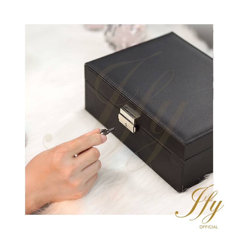 Jewelry Box Display 2 Layer Storage Box Organizer Kalung Makeup Box Cincin Gelang Anting Jam Tangan