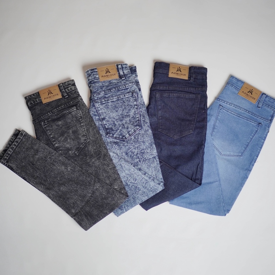 Celana Jeans Pria Denim Panjang Slimfit Sandwash Tapered Skinny Stretch Premium