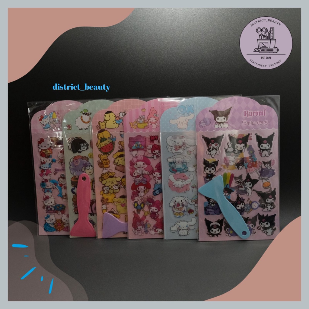 

STIKER DIY SANRIO FREE PERATA (1 PACK ISI 2 LEMBAR + 1 PERATA) STIKER SANRIO KUROMI CINAMOROL