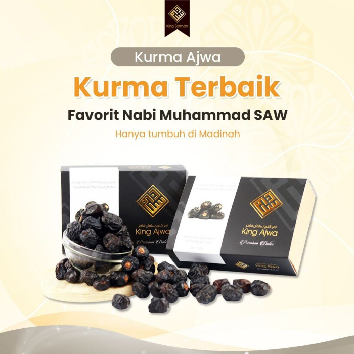 

[Ready Stock] Kurma Ajwa King Salman Premium Kurma Nabi 500gram