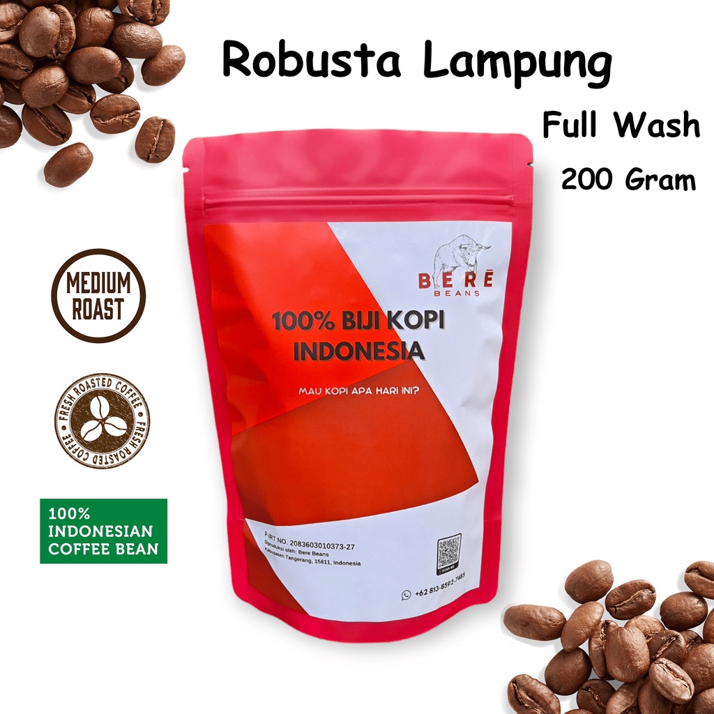 

Kopi Robusta Lampung Indonesia 200 GRAM Biji Bubuk Coffee Beans Coffe Cofe Bean Giling Tubruk 200gr