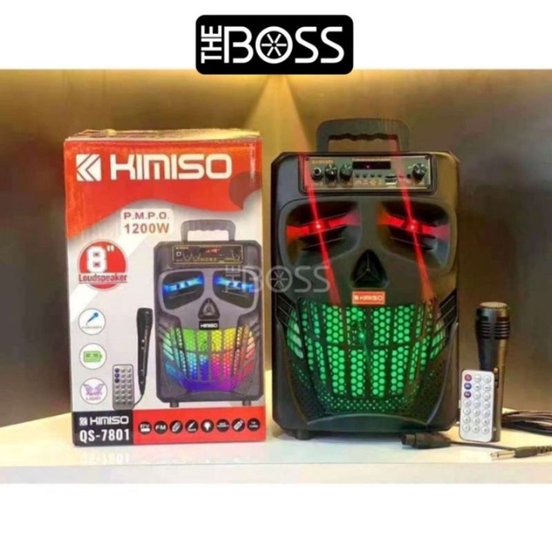 SPEAKER BLUETOOTH WIRELESS PLUS MIX KAROKE ||KIMISO 7801  8inci