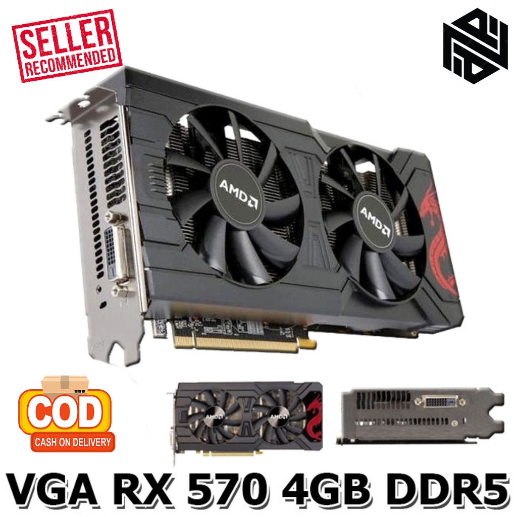 vga card AMD radeon RX570 rx 570 amd 4gb 256bit ddr5 mulus termurah
