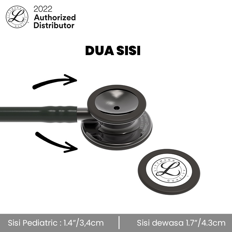 3M Littmann Classic III Stethoscope / Stetoskop Dewasa - BLACK / SMOKE - 5811