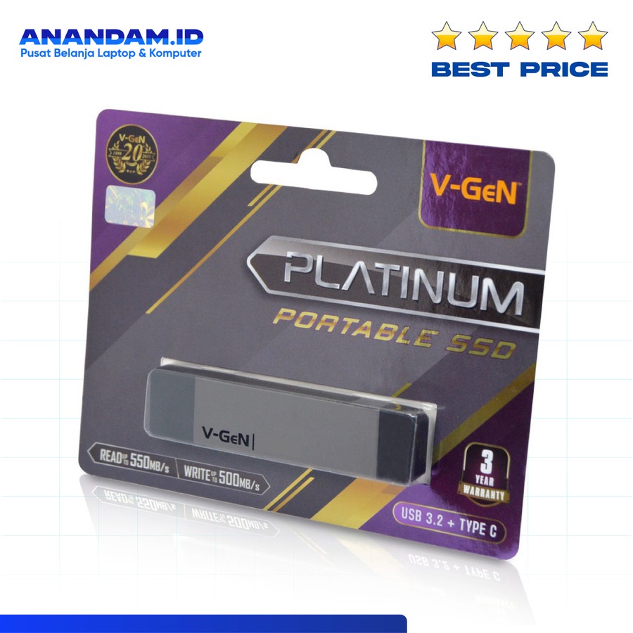 SSD Portable V-GeN Platinum USB 3.2 Type C