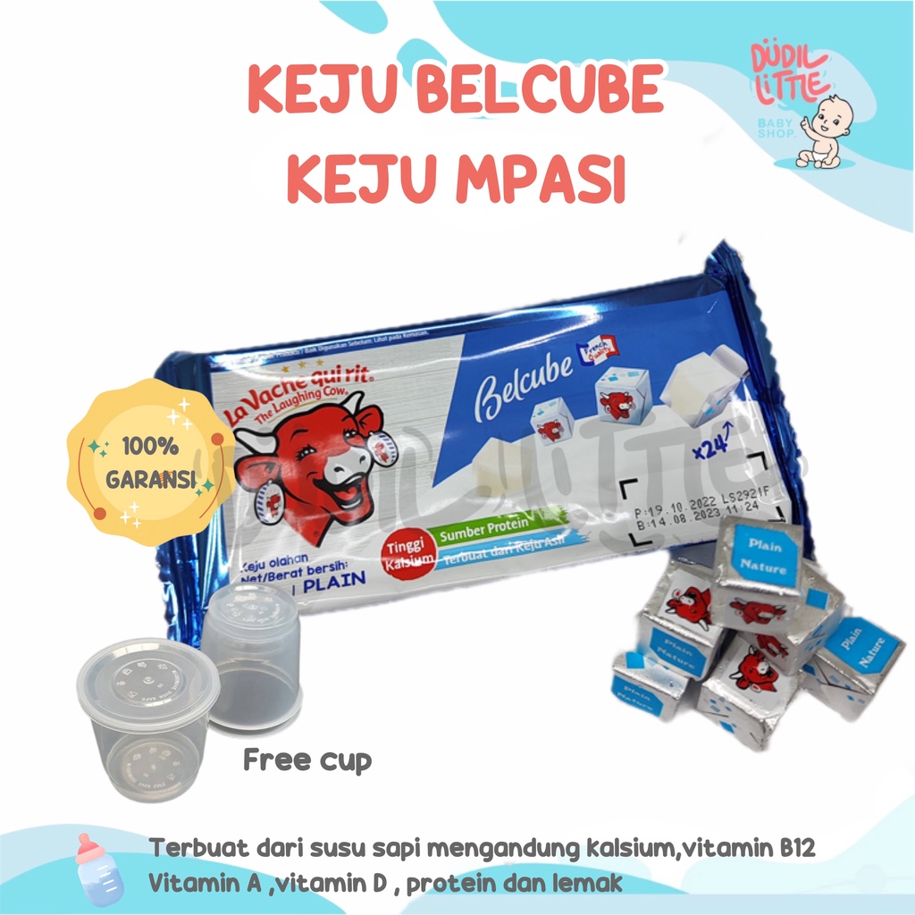 Keju Belcube, Keju Mpasi Plain BPOM Isi 4Pcs