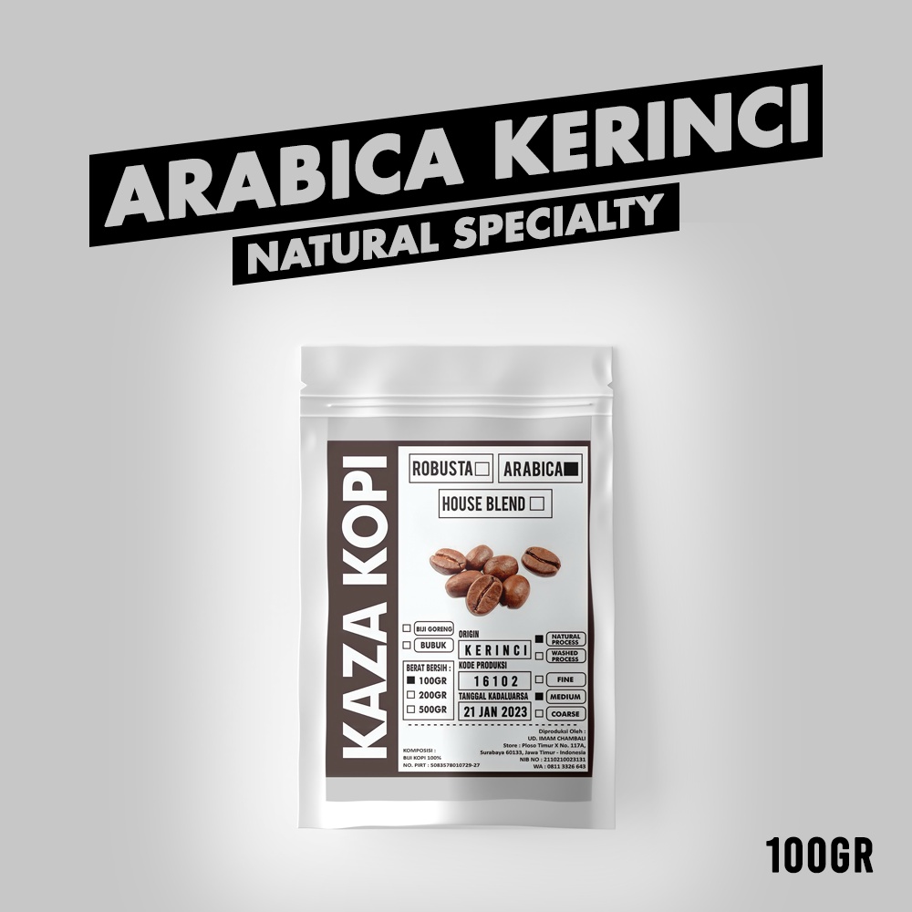 

Kopi Arabica Kayu Aro Kerinci Natural 100 gr