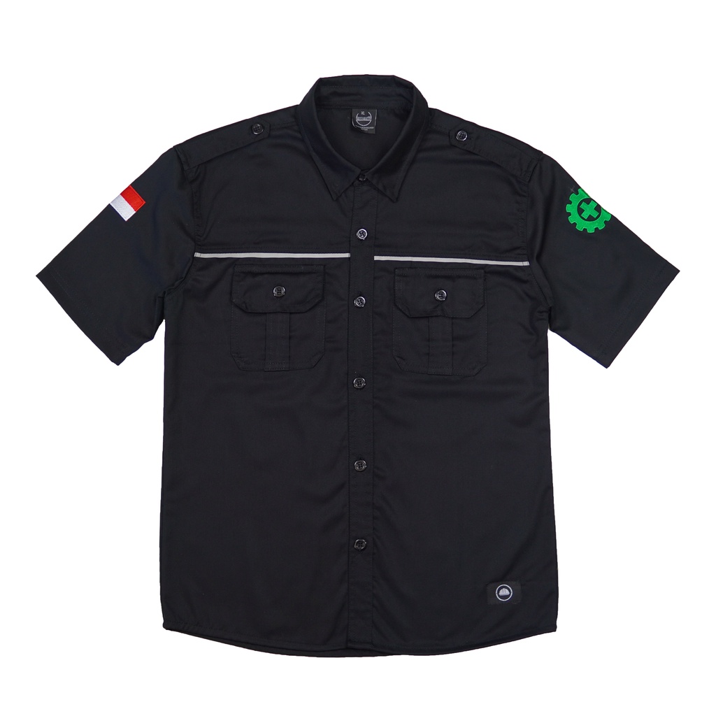 Kemeja PDL Hitam Lengan Pendek High Quality
