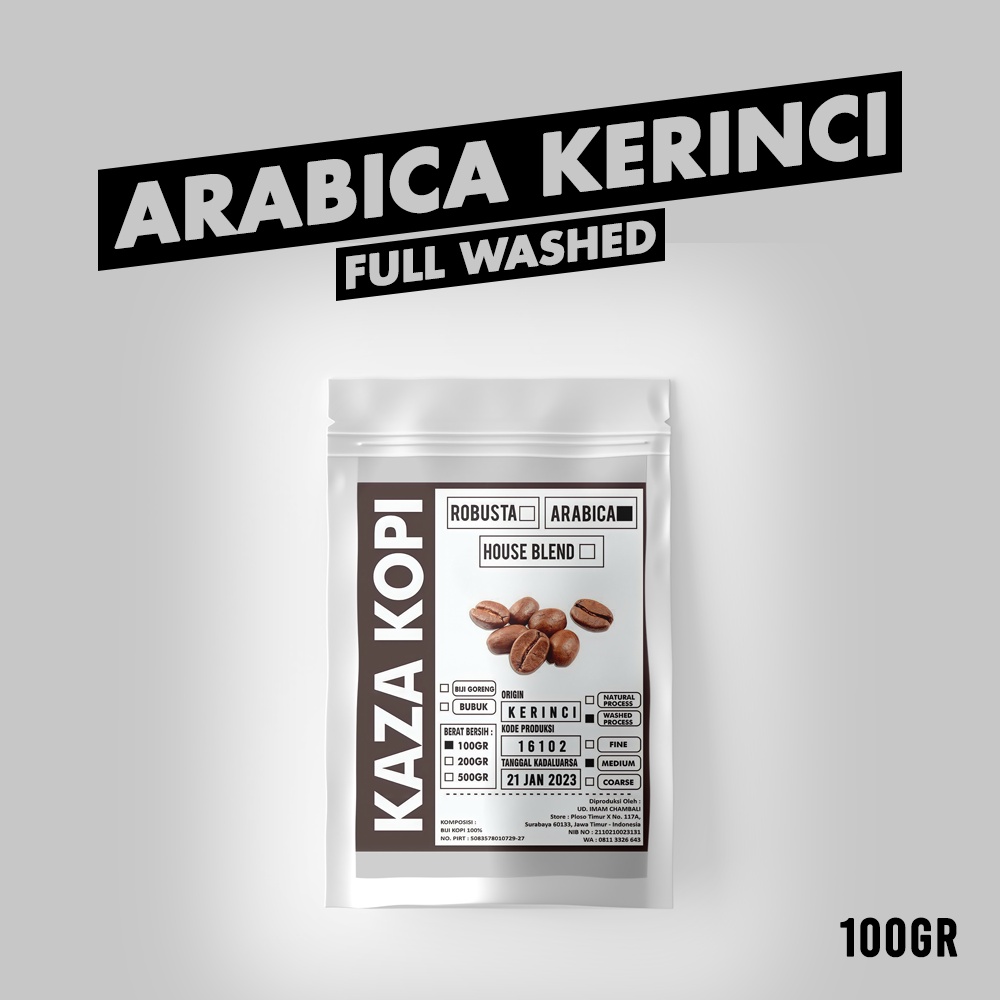 

Kopi Arabica Kayu Aro Kerinci Full Washed 100 gr