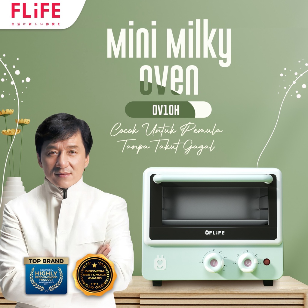 FLIFE OV10H Mini Milky Oven Listrik 10L LOW WATT 10 Liter Control Suhu 100-230°C 2 Tabung Pemanas Pemanggang / Memanggang 400 Watt