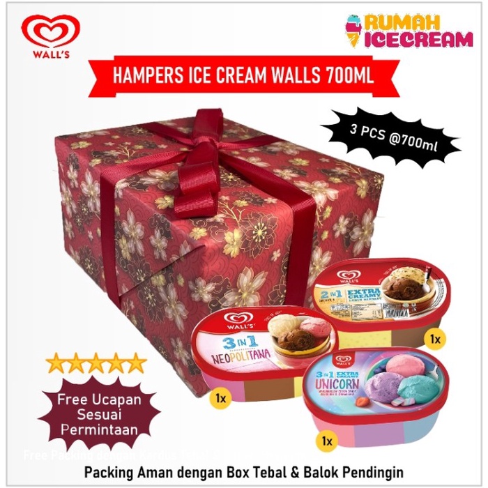 Hampers ES Krim Walls 700ml 3pcs