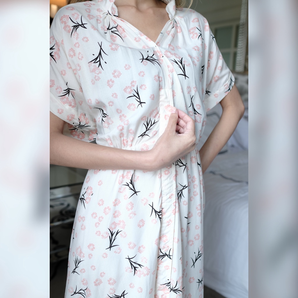 Aiko Sleepwear | Dress Sexy Wanita Ala Korea Bahan Katun Fujet | Adem, Nyaman, dan Busui Friendly