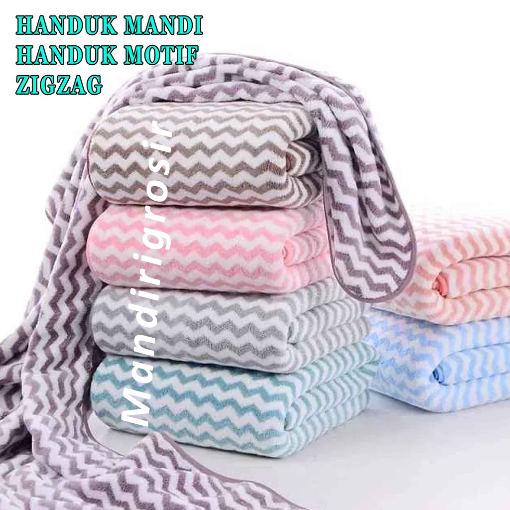 Handuk Motif ZigZag* Handuk Mandi* Handuk Dewasa* Uk. 70X140cm