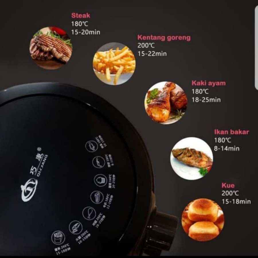 Polkadope x HAN RIVER Air fryer/Airfryer Menggoreng tanpa minyak mesin Penggoreng - Hitam