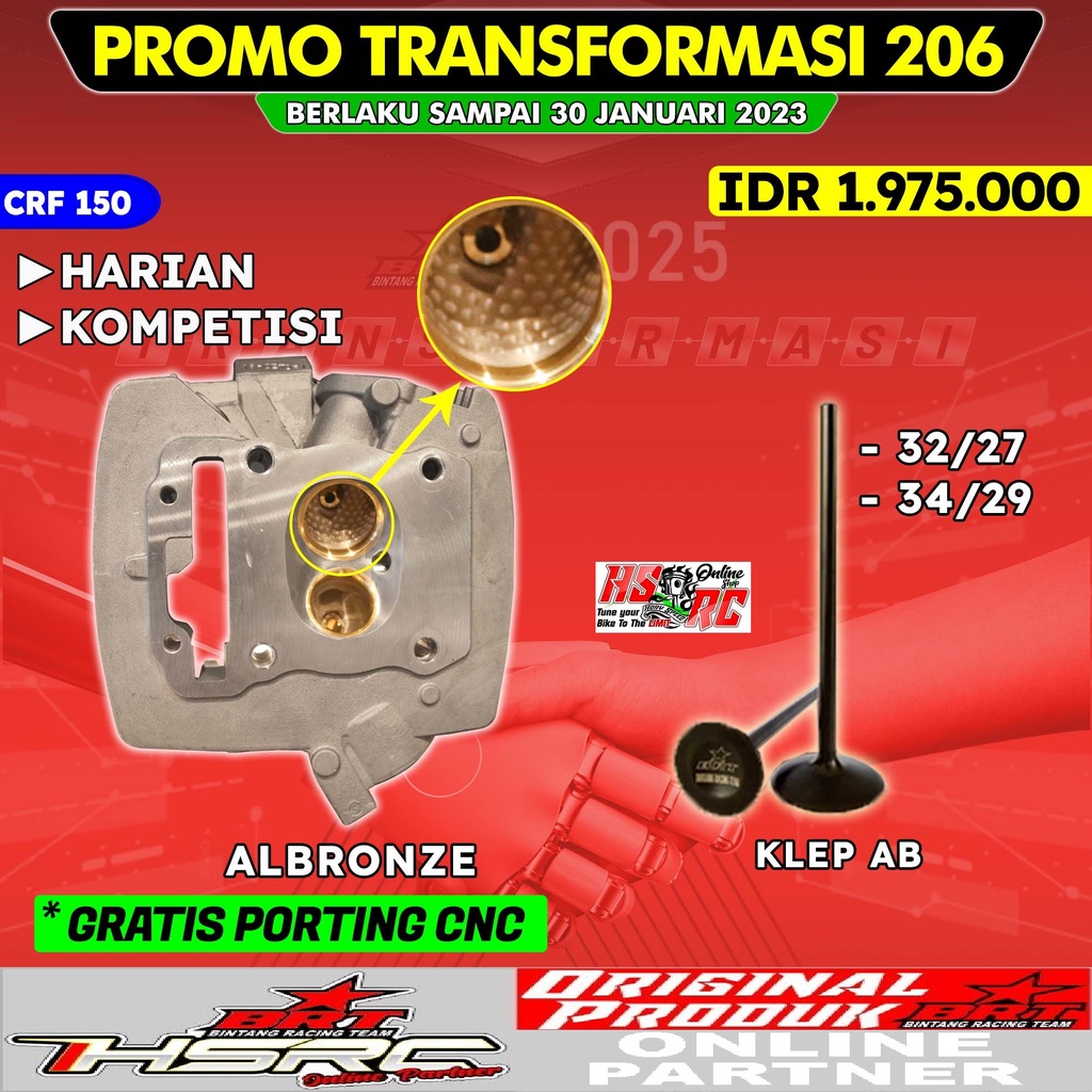 Head Cilinder Kop Silinder BRT Honda CRF 150 Verza New Megapro Fi  Deksel Cylinder CRF150 Verza150 M