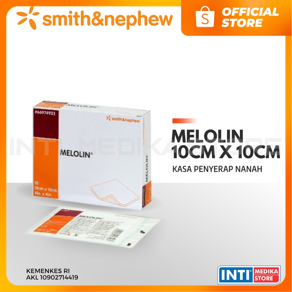 SMITH & NEPHEW - Melolin 10cm x 10cm / Kasa Penyerap Nanah