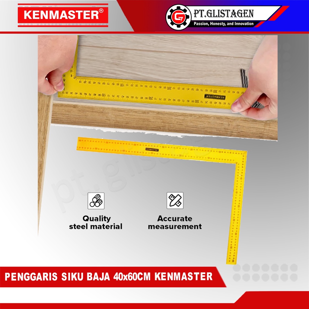 KENMASTER Siku Baja 40 x 60 cm - Pasekon Penggaris Siku Tukang Ukur