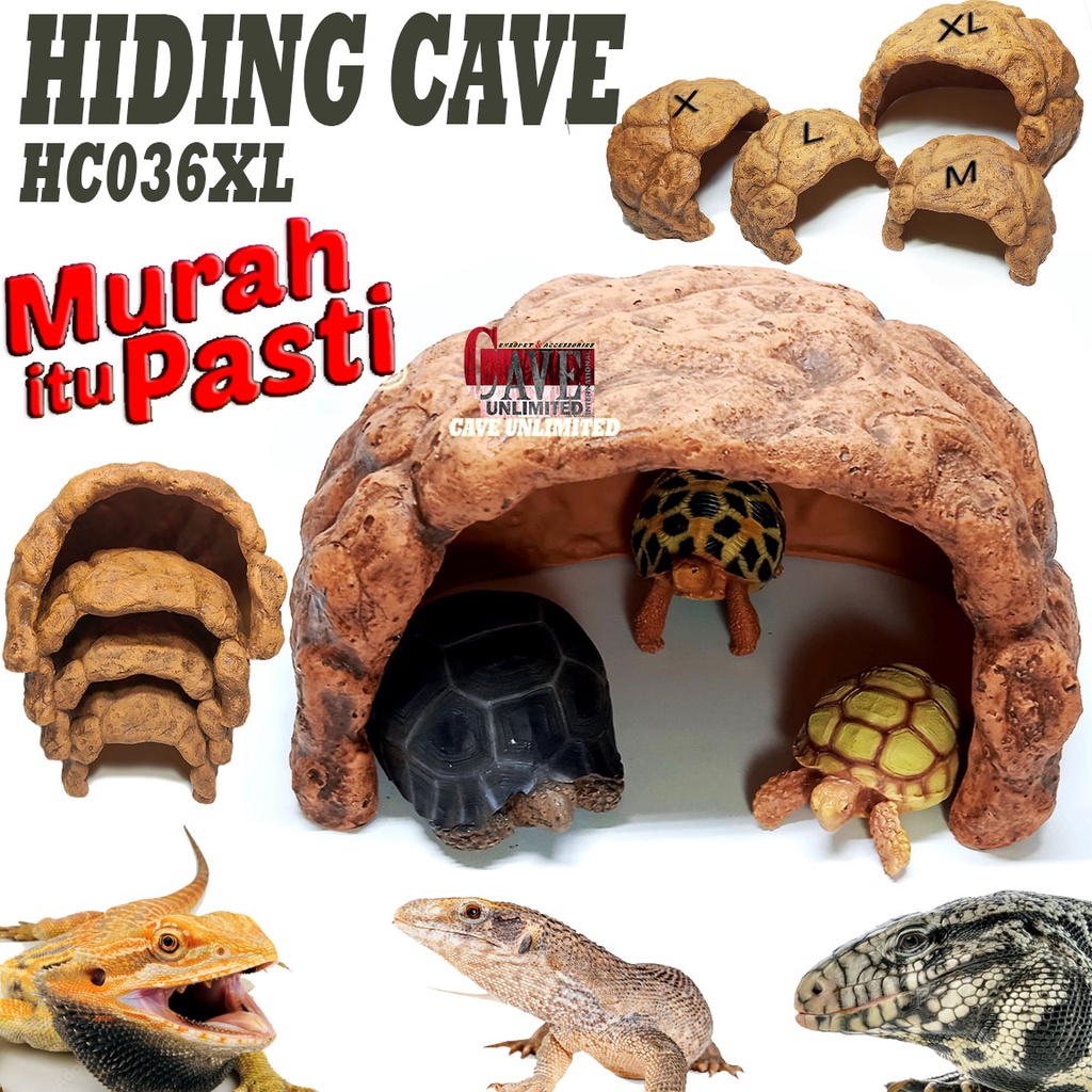 HC036XL XTRA LARGE HIDINGCAVE JUMBO TEMPAT BERSEMBUNYI NGUMPET HIDING CAVE GUA GOA HEWAN REPTILE TUR