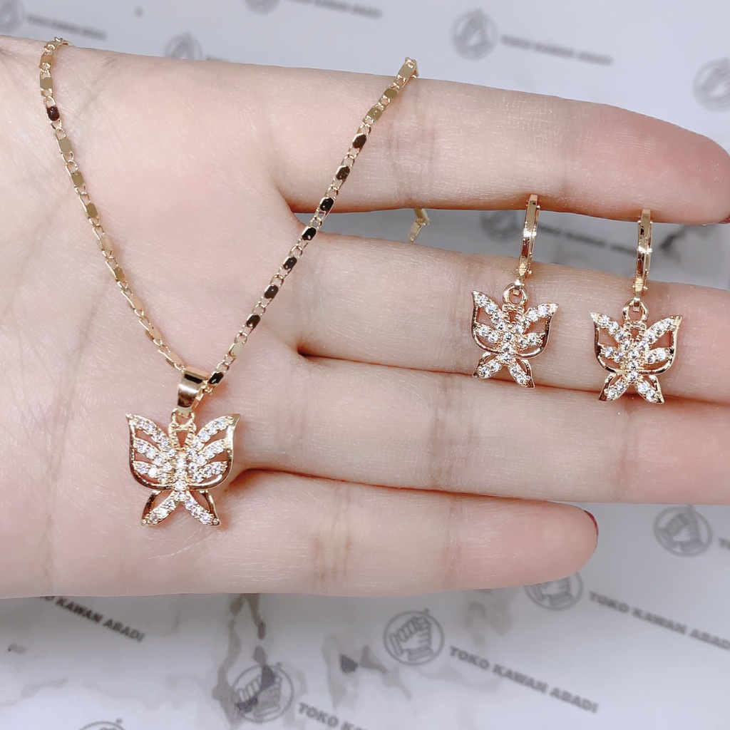 Xuping Gold Xuping Set Perhiasan Wanita Motif Permata Cantik *15