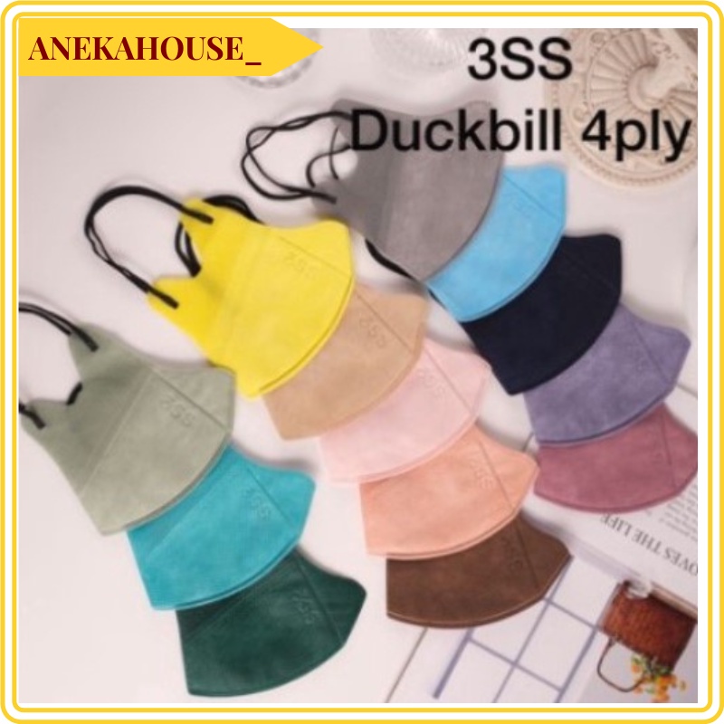 Masker Duckbill Merk 3ss FREE POUCH 4PLY