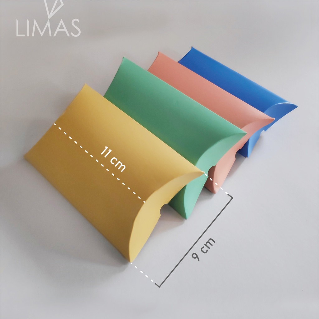 Pillow Box / Box Pastel / Box Warna / Box Packaging / Kemasan / Tempat Kado / Box Karton / Kraftline