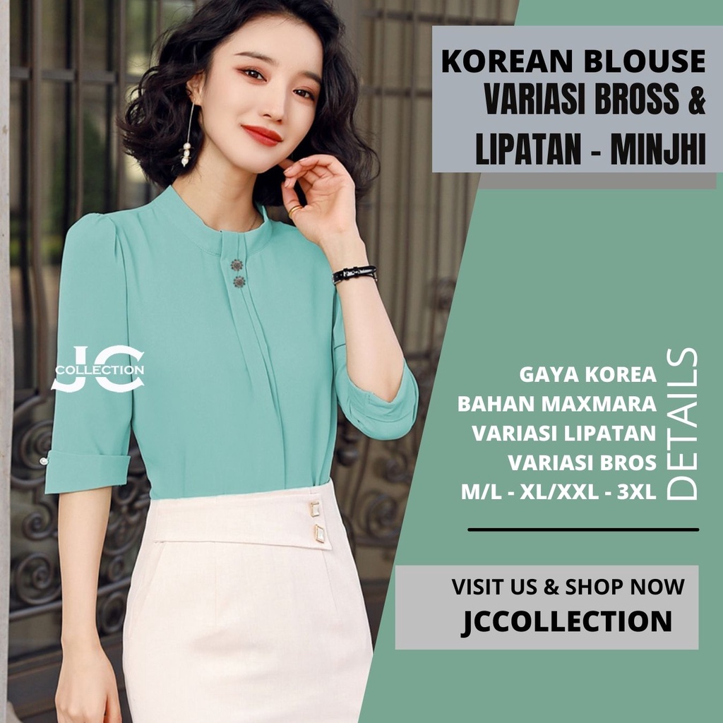 Blus lengan Pendek Wanita Gaya Korea Model Terbaru  Minjhi SS JCCollections