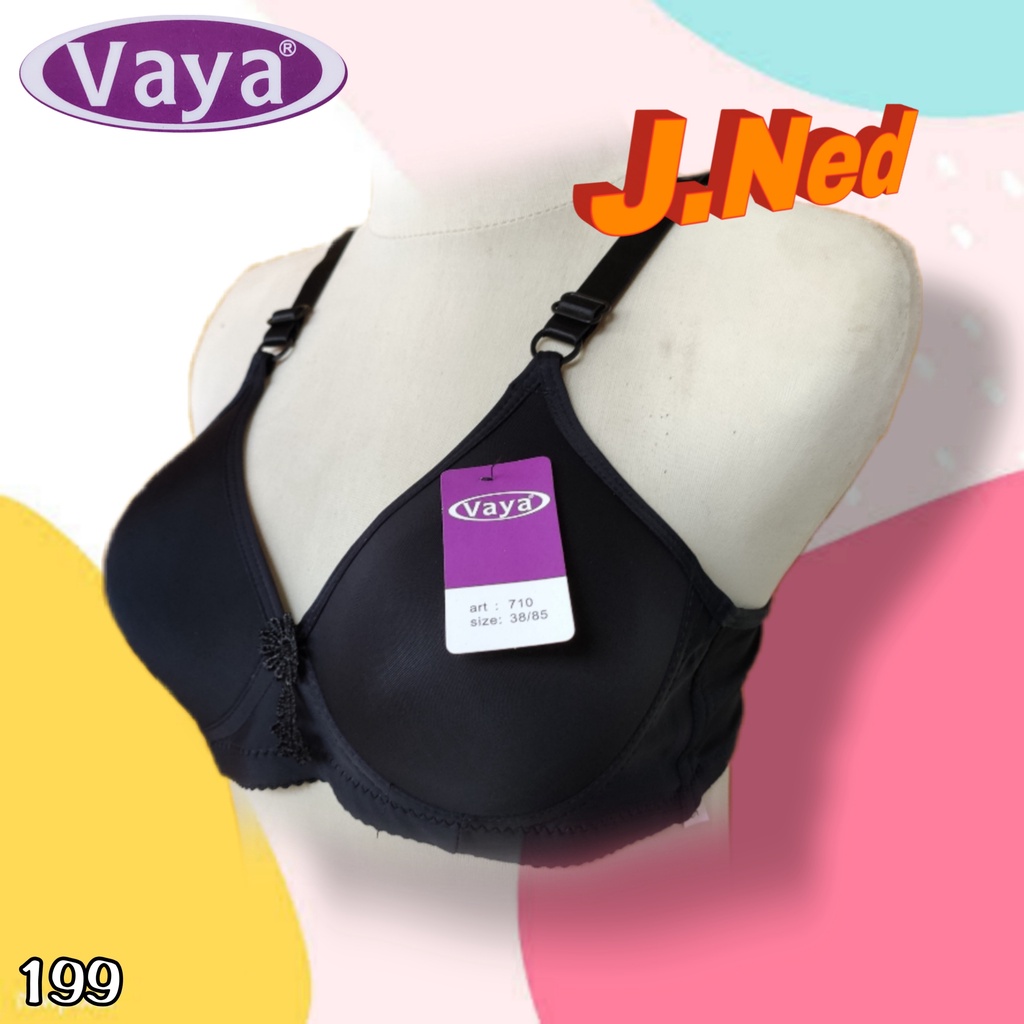 J199 Vaya Bra Busa Tanpa Kawat Cup B Tiga Pengait Size 36B - 42B